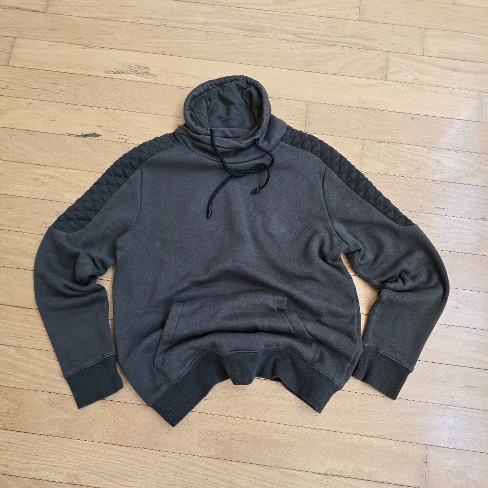 H&M | monochrome olive green minimalist cowl neck sweater | MENS S